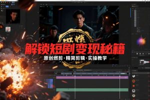 短剧拉新之原创燃剪精简剪辑实操课，解锁短剧变现秘籍-最全资源库