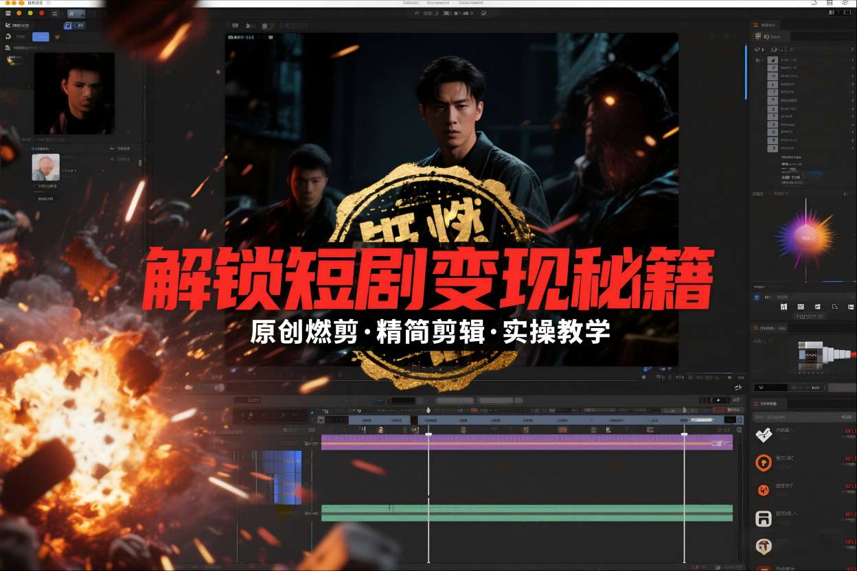 短剧拉新之原创燃剪精简剪辑实操课，解锁短剧变现秘籍-最全资源库