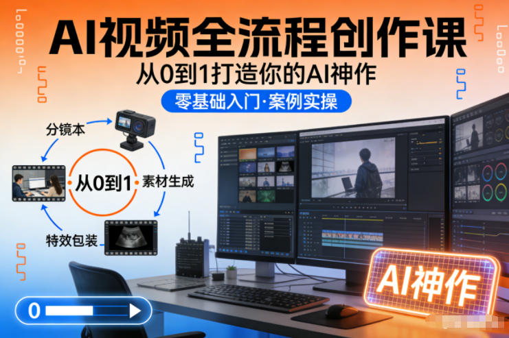 AI视频全流程创作课，从0到1打造你的AI神作-最全资源库