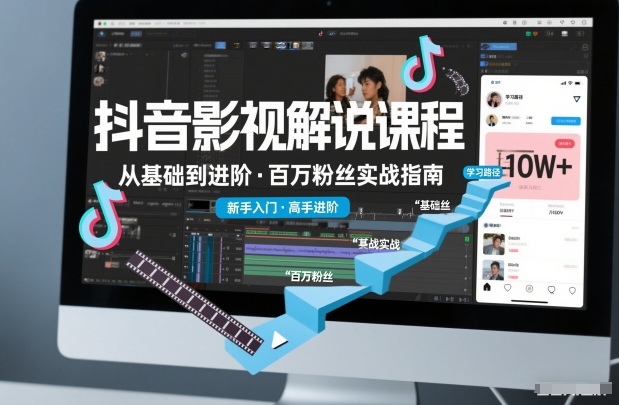 抖音百万粉丝影视解说课程，基础到进阶课，适合新手和进阶学习-最全资源库