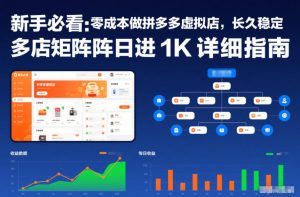 新手必看：零成本做拼多多虚拟店，长久稳定，多店矩阵日进1K详细指南【揭秘】-最全资源库