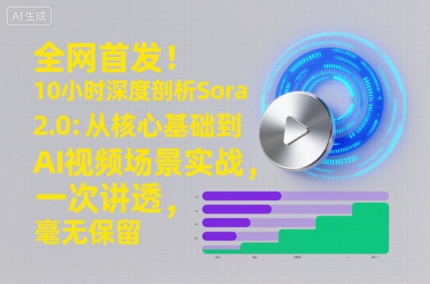 全网首发!10小时深度剖析Sora 2.0:从核心基础到AI视频场景实战,一次讲透,毫无保留-最全资源库
