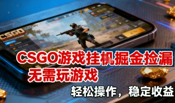 CSGO游戏挂G掘金捡漏，不需要玩游戏，操作简单，收益稳定【揭秘】-最全资源库