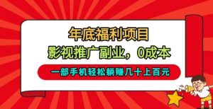 年底福利项目，影视推广副业，一部手机轻松躺入几十上百【揭秘】-最全资源库