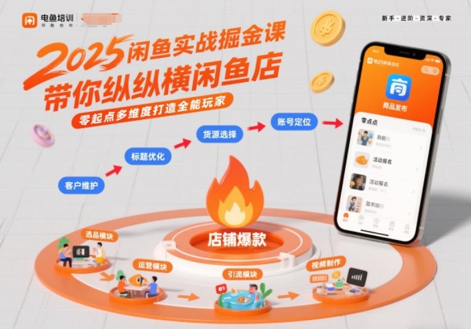 2025闲鱼实战掘金课，带你纵横闲鱼店，零起点多维度打造全能玩家-最全资源库