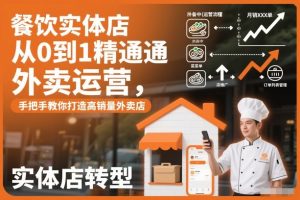 餐饮实体店从0到1精通外卖运营，手把手教你打造高销量外卖店-最全资源库