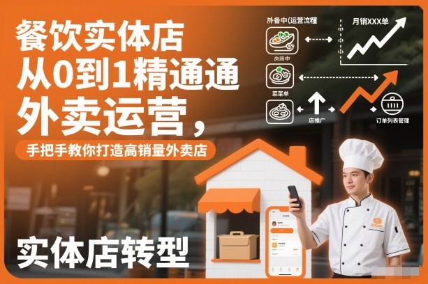 餐饮实体店从0到1精通外卖运营，手把手教你打造高销量外卖店-最全资源库