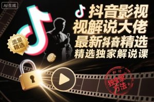 抖音影视解说大佬最新抖音进精选和独家方法，精选独家解说课（更新11月）-最全资源库