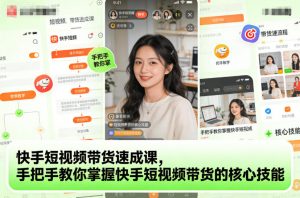快手短视频带货速成课，手把手教你掌握快手短视频带货的核心技能-最全资源库