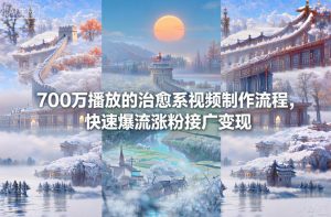700万播放的治愈系视频制作流程，快速爆流涨粉接广变现-最全资源库