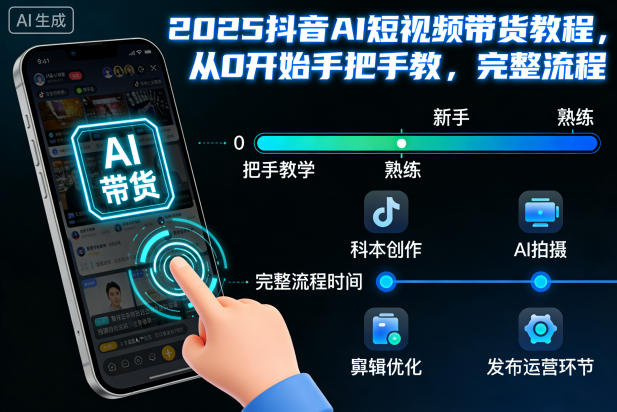 2025抖音AI短视频带货教程，从0开始手把手教，完整流程-最全资源库
