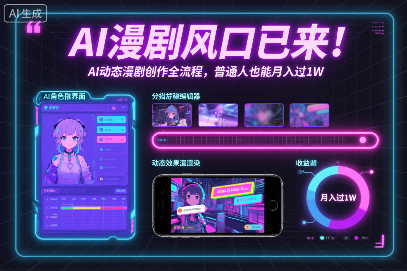 AI漫剧风口已来！AI动态漫剧创作全流程，普通人也能月入过1W-最全资源库