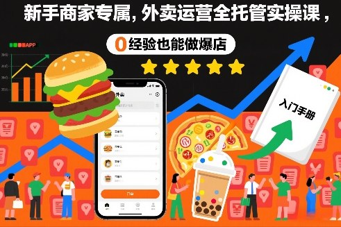 新手商家专属，外卖运营全托管实操课，0经验也能做爆店-最全资源库