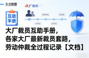 大厂裁员互助手册，各家大厂最新裁员套路，劳动仲裁全过程记录【文档】-最全资源库