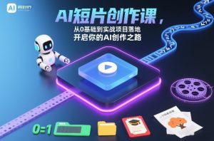 AI短片创作课，从0基础到实战项目落地，开启你的AI创作之路-最全资源库