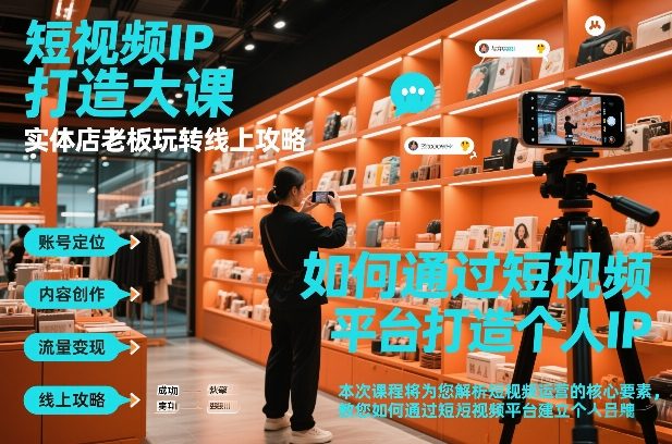 短视频ip打造大课，实体店老板玩转线上攻略-最全资源库