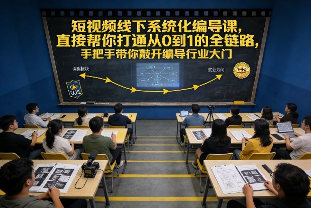短视频线下系统化编导课，直接帮你打通从0到1的全链路，手把手带你敲开编导行业大门-最全资源库