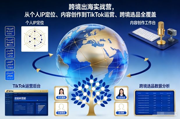 跨境出海实战营，从个人IP定位、内容创作到TikTok运营、跨境选品全覆盖-最全资源库