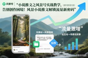 小说推文之风景号实战教学，告别创作困境！风景小说推文解锁流量新密码-最全资源库
