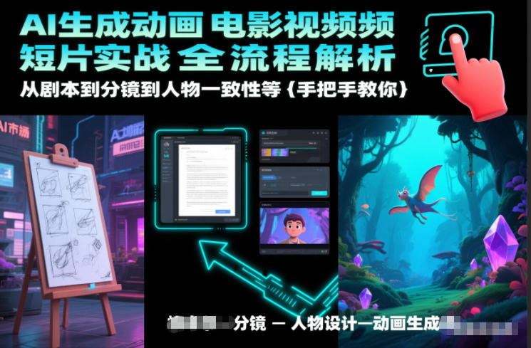 AI生成动画电影视频短片实战全流程解析，从剧本到分镜到人物一致性等手把手教你-最全资源库