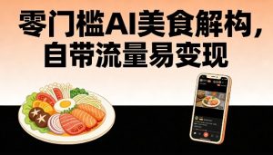 零门槛AI美食解构，自带流量易变现-最全资源库
