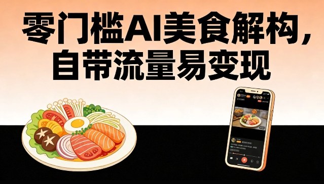 零门槛AI美食解构，自带流量易变现-最全资源库