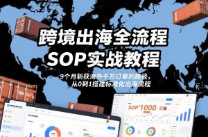 跨境出海全流程全盘托出SOP实战教程，9个月斩获海外千万订单的路径，从0到1搭建标准化出海流程-最全资源库