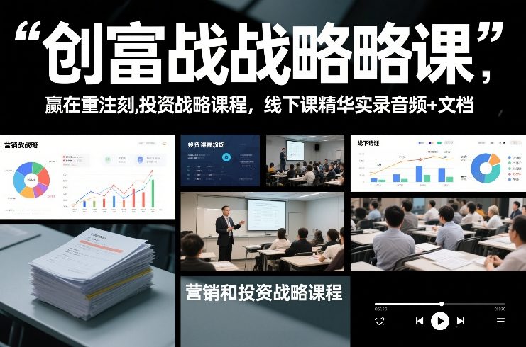创富战略课，赢在重注时刻，营销和投资战略课程，线下课精华实录音频+文档-最全资源库