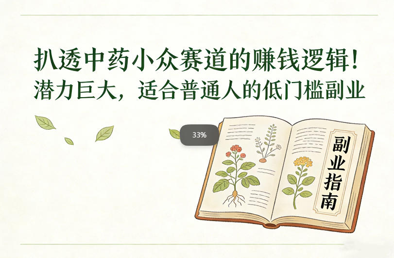 扒透中药小众赛道的賺米逻辑，潜力巨大，适合普通人的低门槛副业-最全资源库