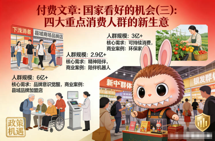 付费文章：国家看好的机会(三)：四大重点消 费人群的新生意-最全资源库