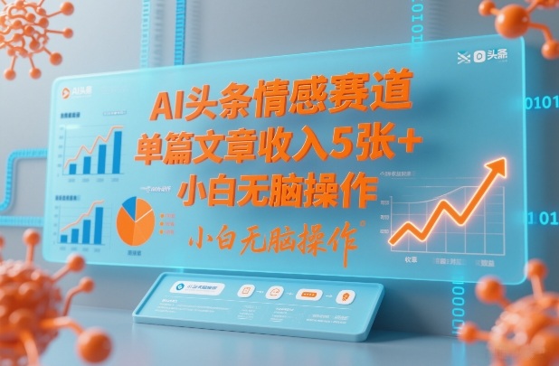 AI头条情感赛道，单篇文章收入5张+，小白无脑操作-最全资源库