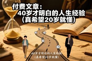 付费文章：40岁才明白的人生经验（真希望20岁就懂）-最全资源库
