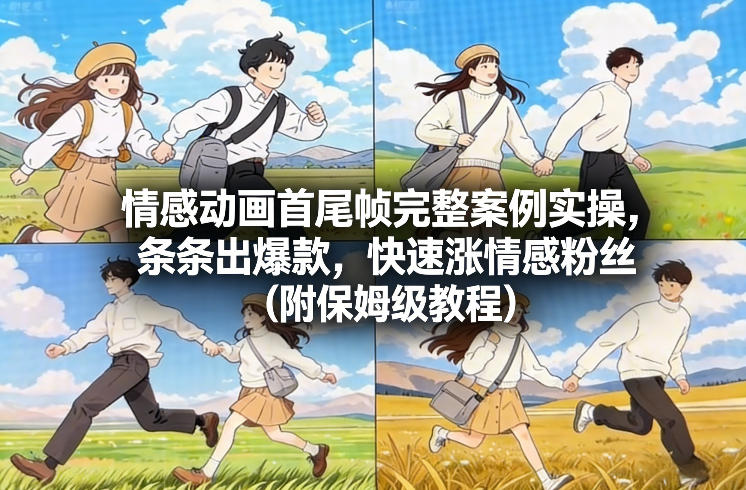 情感动画首尾帧完整案例实操，条条出爆款，快速涨情感粉丝（附保姆级教程）-最全资源库