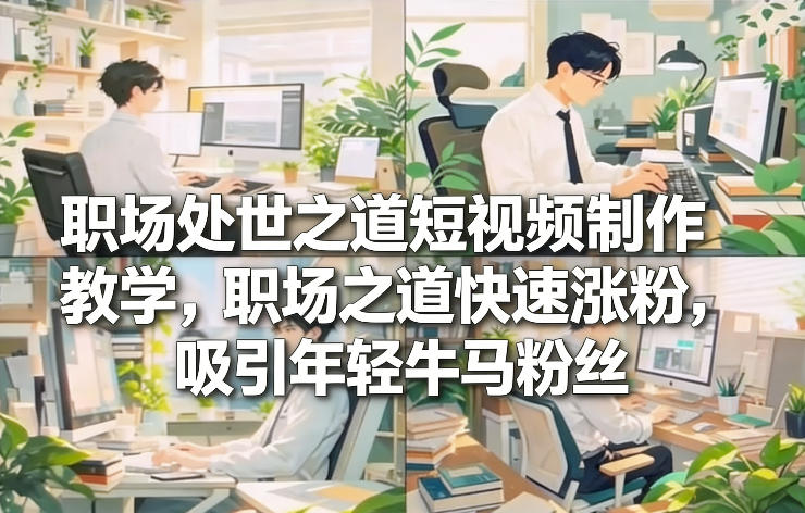 职场处世之道短视频制作教学，职场之道快速涨粉，吸引年轻牛马粉丝-最全资源库