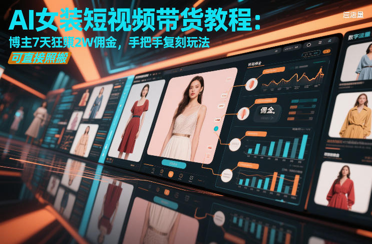 AI女装短视频带货教程：博主7天狂賺2W佣金，手把手复刻玩法，可直接照搬-最全资源库