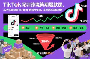 TikTok深圳跨境第2期爆款课，20天实战吃透TikTok Shop运营与变现，实现跨境变现翻倍-最全资源库