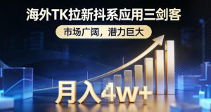 海外TK拉新抖系应用三剑客，市场广阔，潜力巨大，月入1w+-最全资源库