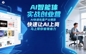 AI智能体实战创业营12月23-25号线下课，AI快速批量产出爆款，快速让AI上岗，马上帮你省钱省力-最全资源库