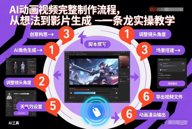 AI动画视频完整制作流程，从想法到影片生成一条龙实操教学-最全资源库