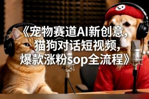 宠物赛道AI新创意，猫狗对话短视频，爆款涨粉sop全流程-最全资源库