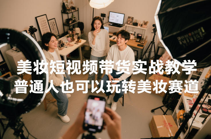 美妆短视频带货实战教学，普通人也可以玩转美妆赛道-最全资源库