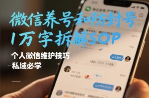 微信养号和防封号1万字拆解SOP，个人微信维护技巧，私域必学【文档】-最全资源库