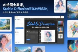 AI绘画全案课，Stable Diffusion零基础到高阶，全方位掌握AIGC视觉生成技能-最全资源库