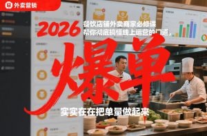 2026餐饮店铺外卖商家必修课，帮你彻底搞懂线上运营的门道，实实在在把单量做起来-最全资源库