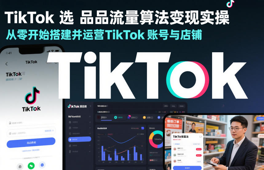 TikTok选品流量算法变现实操，从零开始搭建并运营TikTok账号与店铺-最全资源库