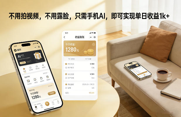 不用拍视频，不用露脸，只需手机AI，即可实现单日收益1k+【揭秘】-最全资源库