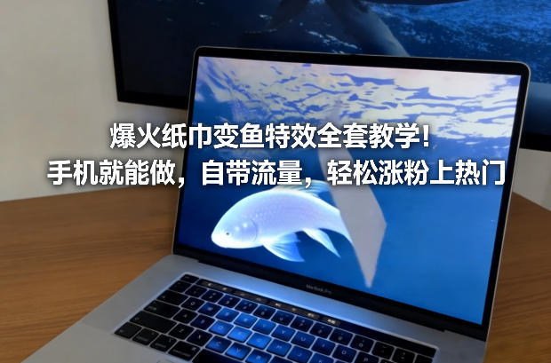 爆火纸巾变鱼特效全套教学！手机就能做，自带流量，轻松涨粉上热门-最全资源库