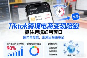 Tiktok跨境电商变现陪跑，抓住跨境红利窗口，国内电商卷，那就出海賺美金-最全资源库