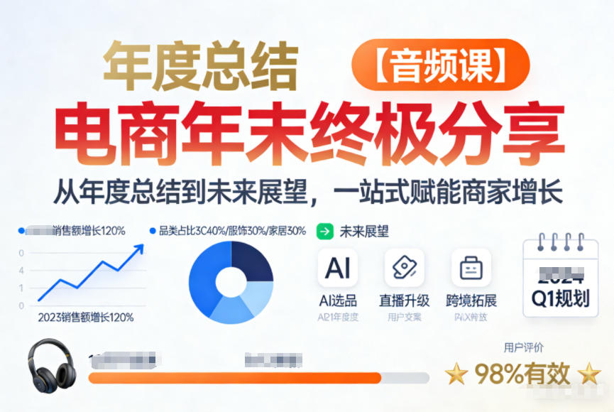 电商年未终极分享，从年度总结到未来展望，一站式赋能商家增长【音频课】-最全资源库