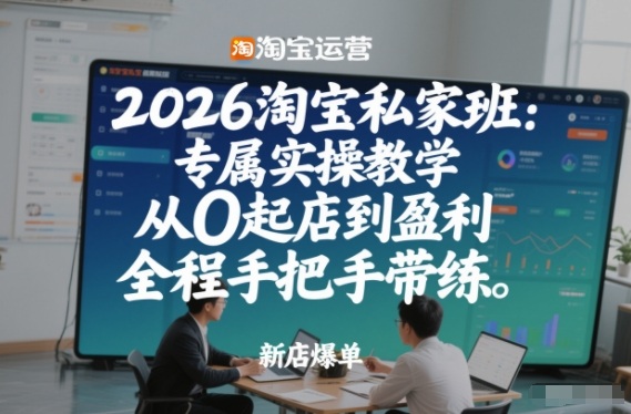 2026淘宝私家班：专属实操教学，从0起店到盈利，全程手把手带练-最全资源库